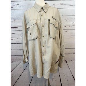 Habit Long Sleeve Vented Shirt 2X XXL Button front Fishing 30+ Solar Factor Camo